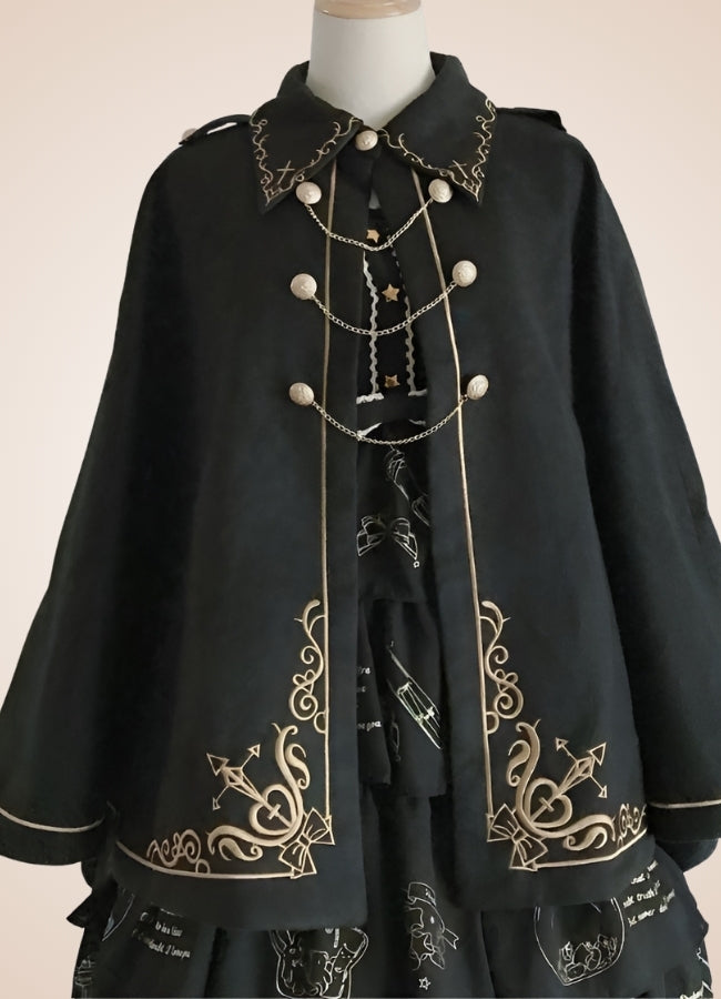 Steampunk Woolen Cloak Black / M steampunk-woolen-cloak-black