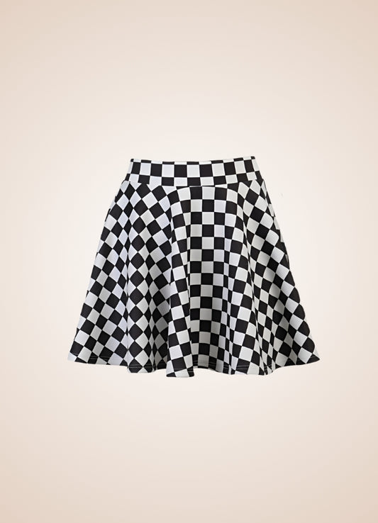 Two Color Gothic Mini Skirt Black / 2XS two-color-gothic-mini-skirt-black