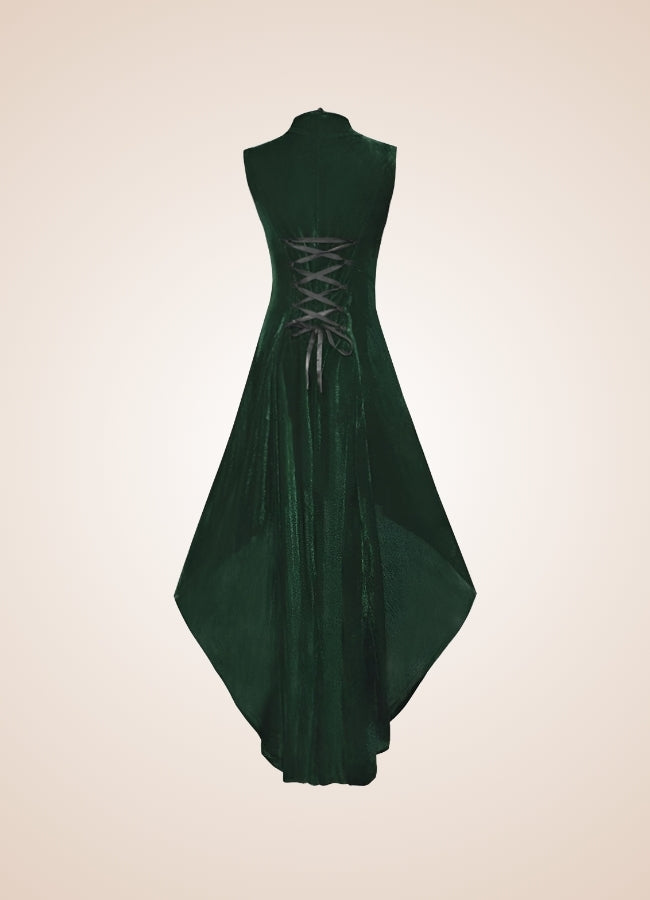 V Neck Sleeveless Steampunk Dress Green / 2XL v-neck-sleeveless-steampunk-dress-green