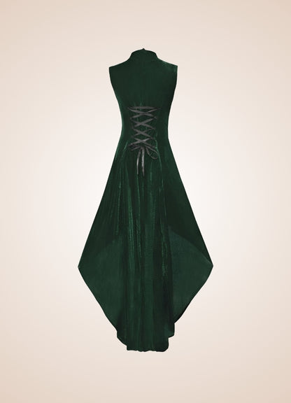 V Neck Sleeveless Steampunk Dress Green / 2XL v-neck-sleeveless-steampunk-dress-green