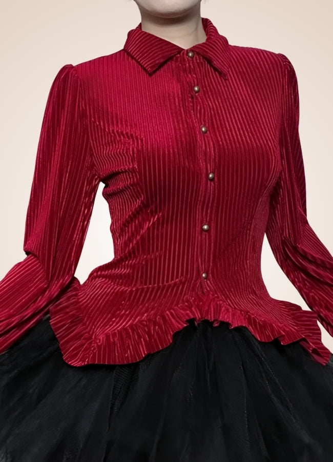 Velvet Steampunk Shirt Red / M velvet-steampunk-shirt-red