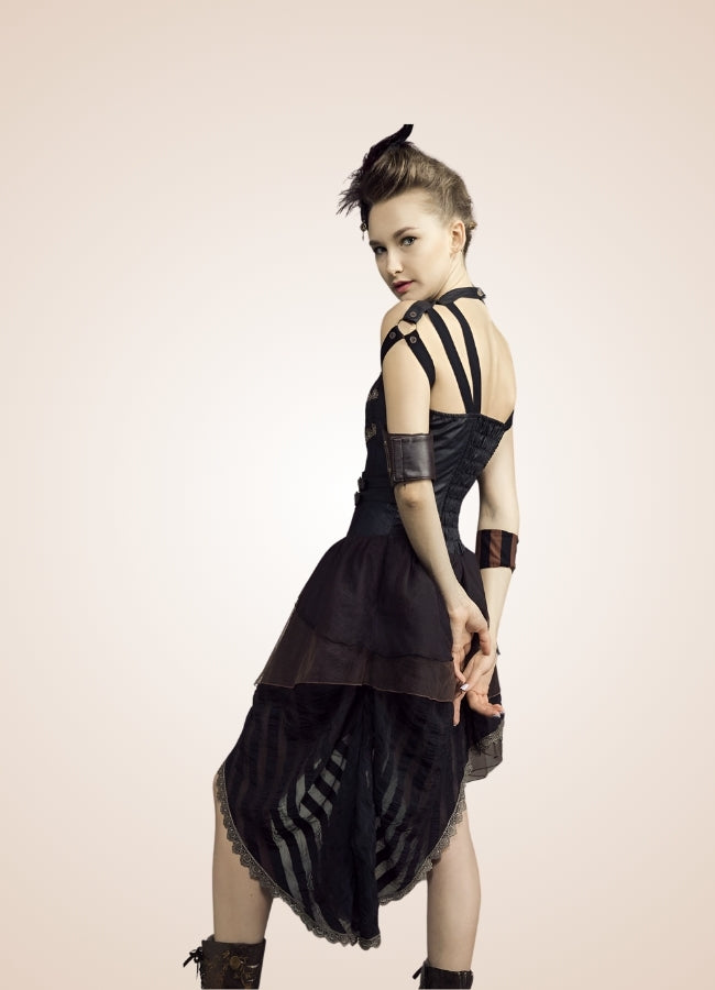 Victorian Asymmetrical Steampunk Dress Black / XL victorian-asymmetrical-steampunk-dress-black