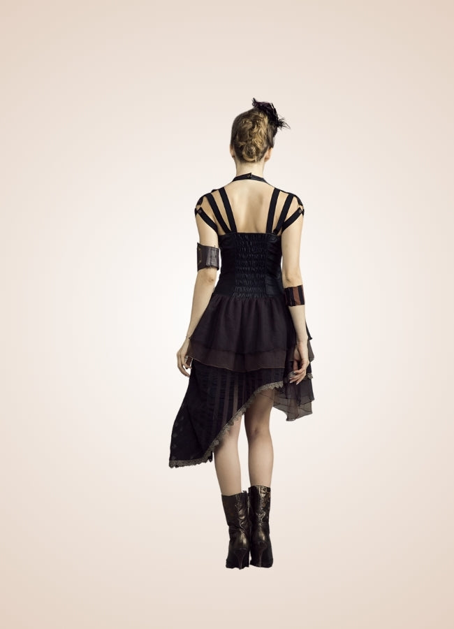 Victorian Asymmetrical Steampunk Dress Black / XL victorian-asymmetrical-steampunk-dress-black