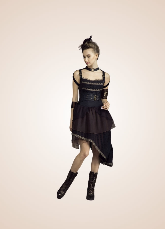 Victorian Asymmetrical Steampunk Dress Black / XL victorian-asymmetrical-steampunk-dress-black