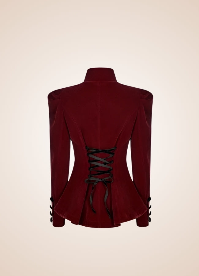 Victorian Burgundy Women's Jacket Red / 3XL victorian-burgundy-womens-jacket-red