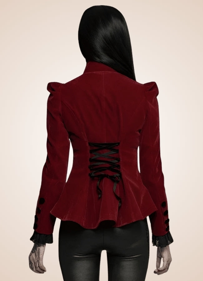 Victorian Burgundy Women's Jacket Red / 3XL victorian-burgundy-womens-jacket-red