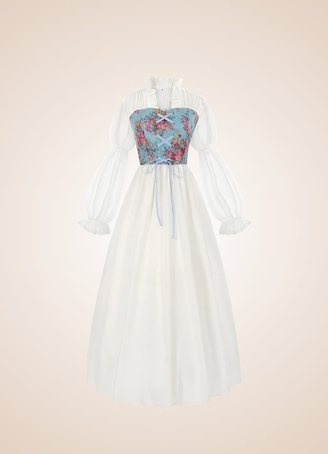 Victorian Colonial Steampunk Dress White / XL victorian-colonial-steampunk-dress-white