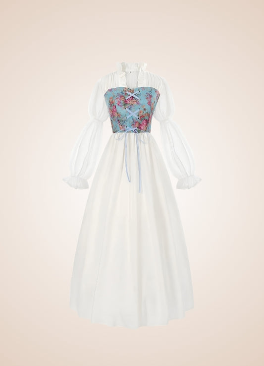 Victorian Colonial Steampunk Dress White / XL victorian-colonial-steampunk-dress-white