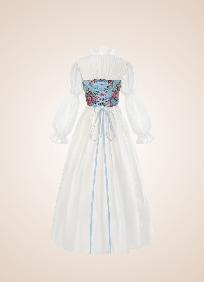 Victorian Colonial Steampunk Dress White / XL victorian-colonial-steampunk-dress-white