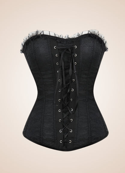 Victorian Lace Steampunk Corset Black / XL victorian-lace-steampunk-corset-black