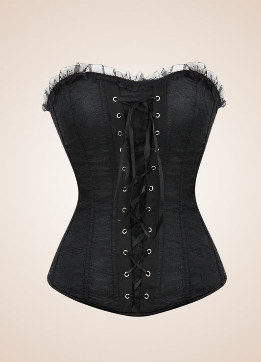 Victorian Lace Steampunk Corset Black / XL victorian-lace-steampunk-corset-black