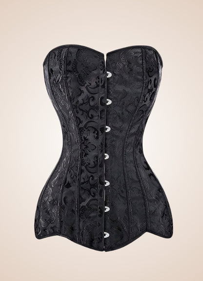 Victorian Steampunk Long Corset Black / 2XS victorian-steampunk-long-corset-black