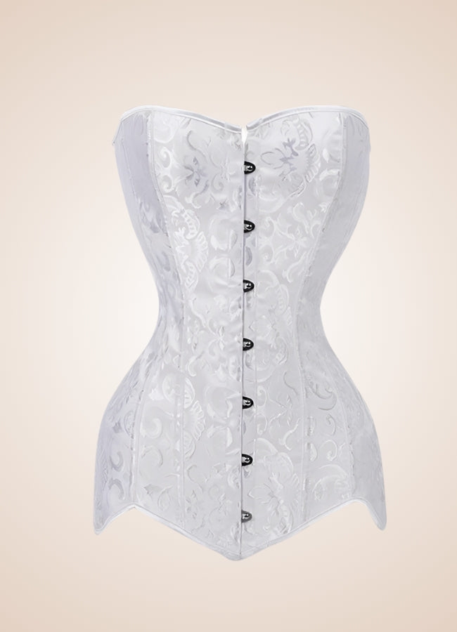 Victorian Steampunk Long Corset White / 4XL victorian-steampunk-long-corset-white