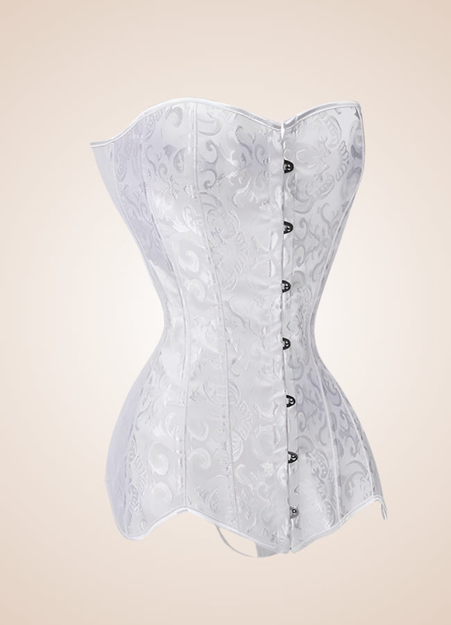 Victorian Steampunk Long Corset White / 4XL victorian-steampunk-long-corset-white