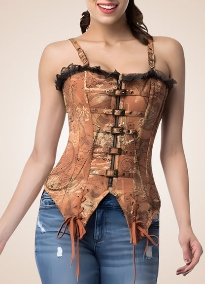 Vintage Brown Steampunk Bustier Brown / XL vintage-brown-steampunk-bustier-brown