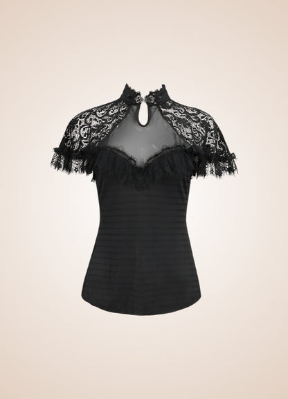 Vintage Gothic High Collar Shirt Black / 2XL vintage-gothic-high-collar-shirt-black