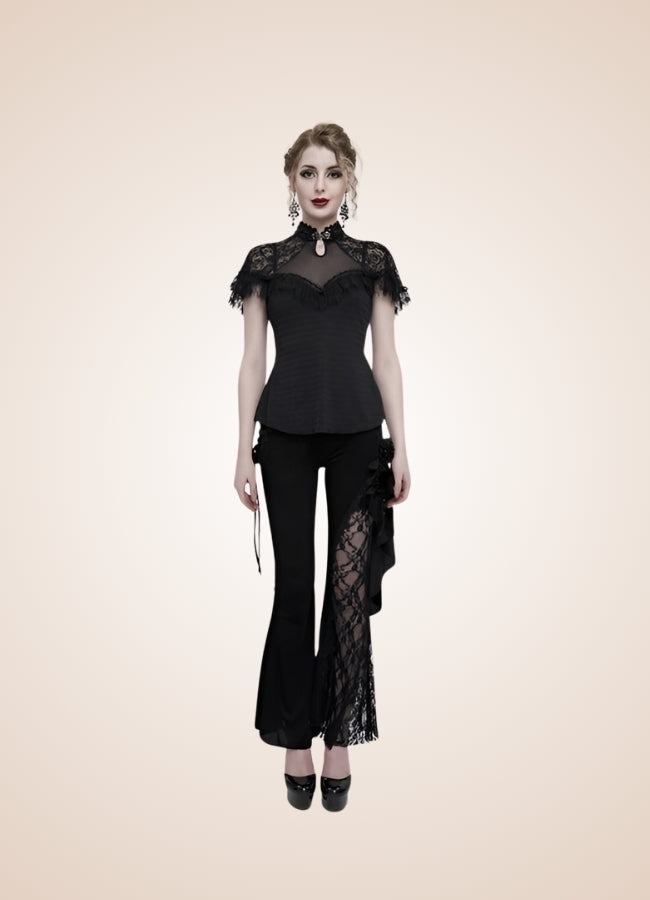 Vintage Gothic High Collar Shirt Black / 2XL vintage-gothic-high-collar-shirt-black