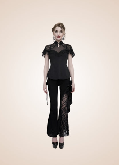 Vintage Gothic High Collar Shirt Black / 2XL vintage-gothic-high-collar-shirt-black