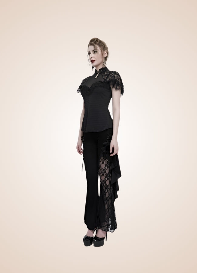 Vintage Gothic High Collar Shirt Black / 2XL vintage-gothic-high-collar-shirt-black