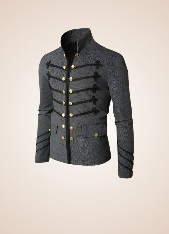 Vintage Gothic Military Jacket Dark Grey / 4XL vintage-gothic-military-jacket-dark-grey