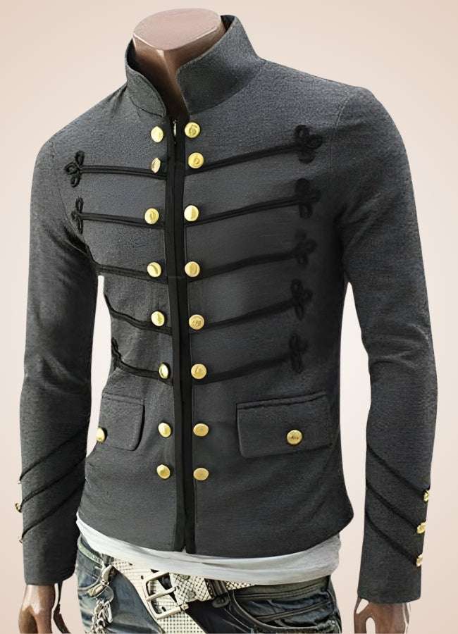 Vintage Gothic Military Jacket Dark Grey / 4XL vintage-gothic-military-jacket-dark-grey