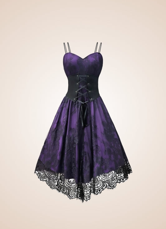 Vintage Underbust Corset Dress Purple / XL vintage-underbust-corset-dress-purple