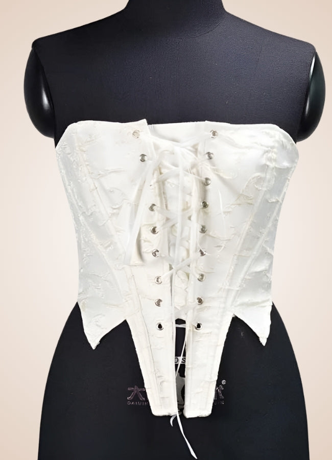 White Off Shoulder Steampunk Corset White / 2XL white-off-shoulder-steampunk-corset-white