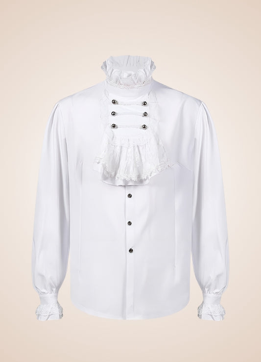 White Steampunk Flounce Tie Shirt White / XL white-steampunk-flounce-tie-shirt-white