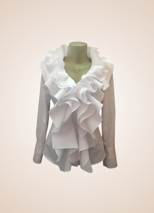 White Steampunk Ruffled Shirt White / M white-steampunk-ruffled-shirt-white