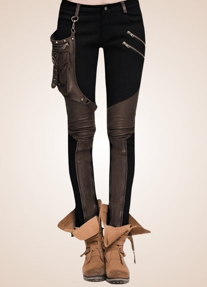 Woman Steampunk Style Pants Brown / 2XL woman-steampunk-style-pants-brown