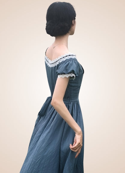 Woman's Blue Medieval Chemise Haze Blue / L womans-blue-medieval-chemise-haze-blue