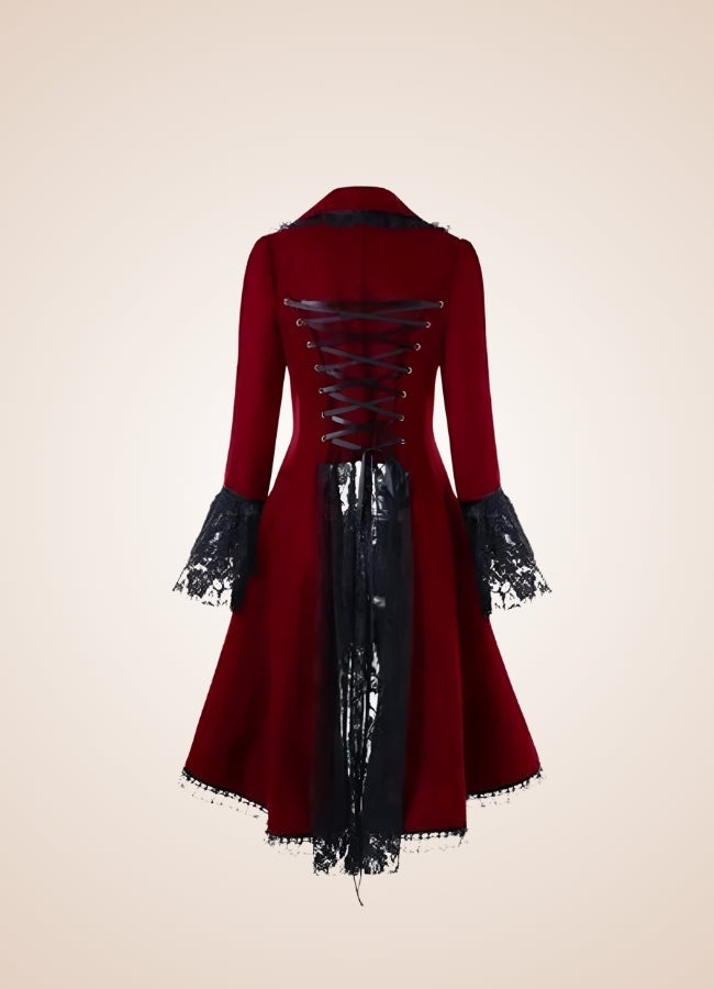 Women's Black Gothic Tailcoat Red / 2XL womens-black-gothic-tailcoat-red