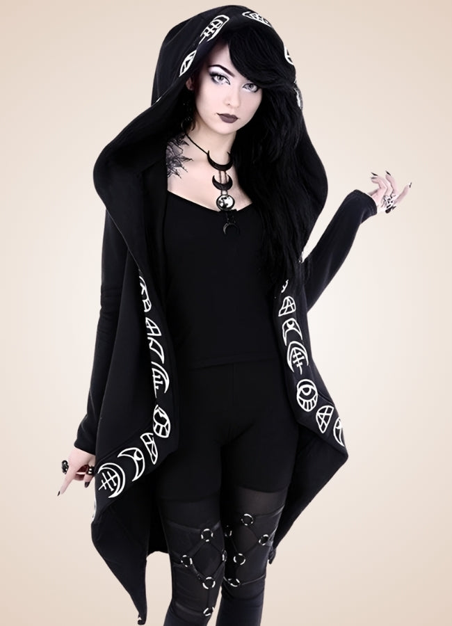 Women's Gothic Hooded Jacket Black / 4XL womens-gothic-hooded-jacket-black