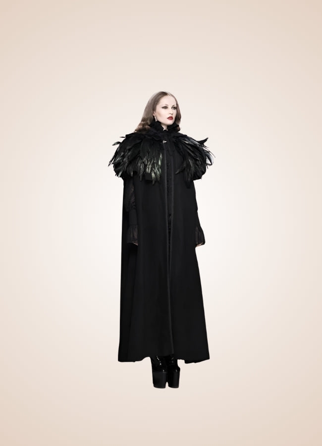 Women's Gothic Hooded Long Coat Black / M womens-gothic-hooded-long-coat-black