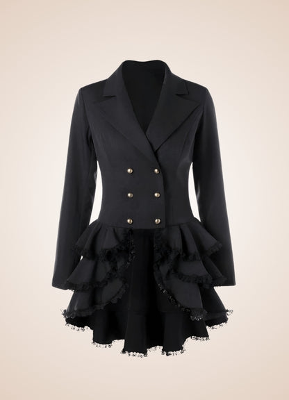 Women's Gothic Medieval Tailcoat Black / XL womens-gothic-medieval-tailcoat-black