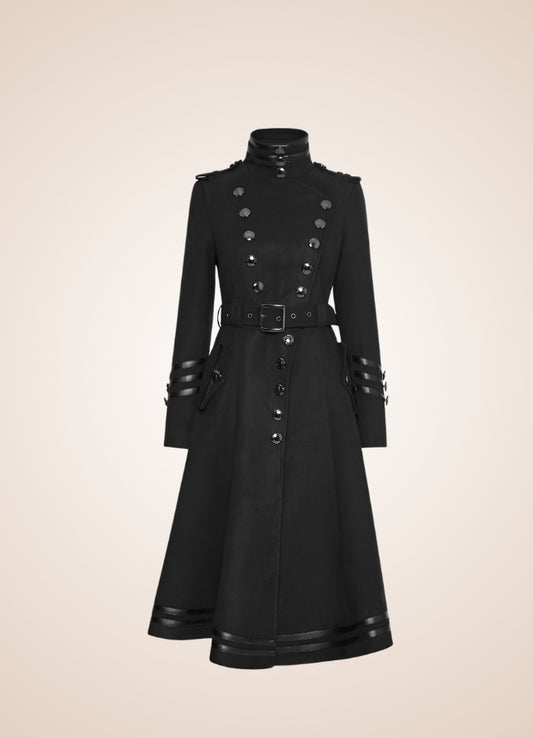 Women's Gothic Military Long Coat Black / XL womens-gothic-military-long-coat-black