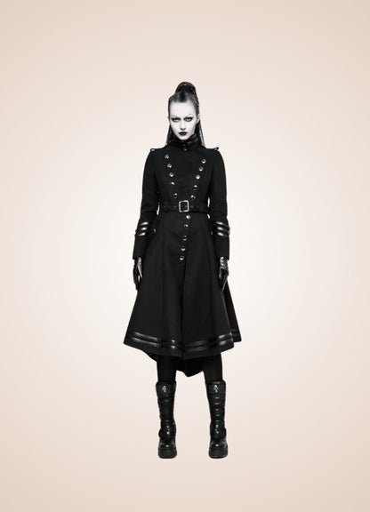 Women's Gothic Military Long Coat Black / XL womens-gothic-military-long-coat-black