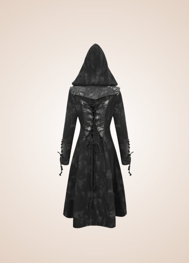 Women's Gothic Punk Hooded Jacket Black / 2XL womens-gothic-punk-hooded-jacket-black