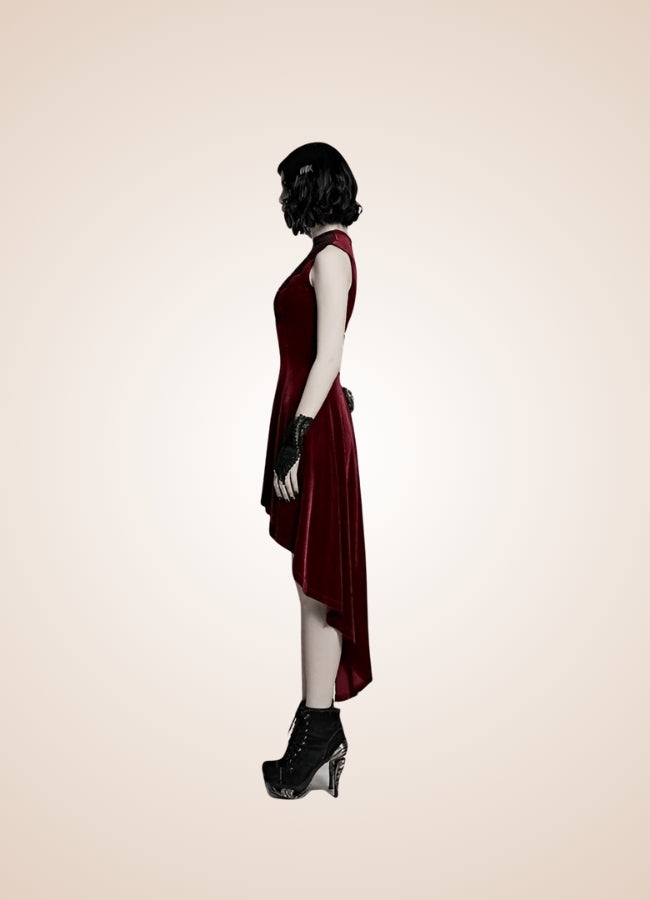 Women's Gothic Sleeveless Dress Red / XL-2XL womens-gothic-sleeveless-dress-red