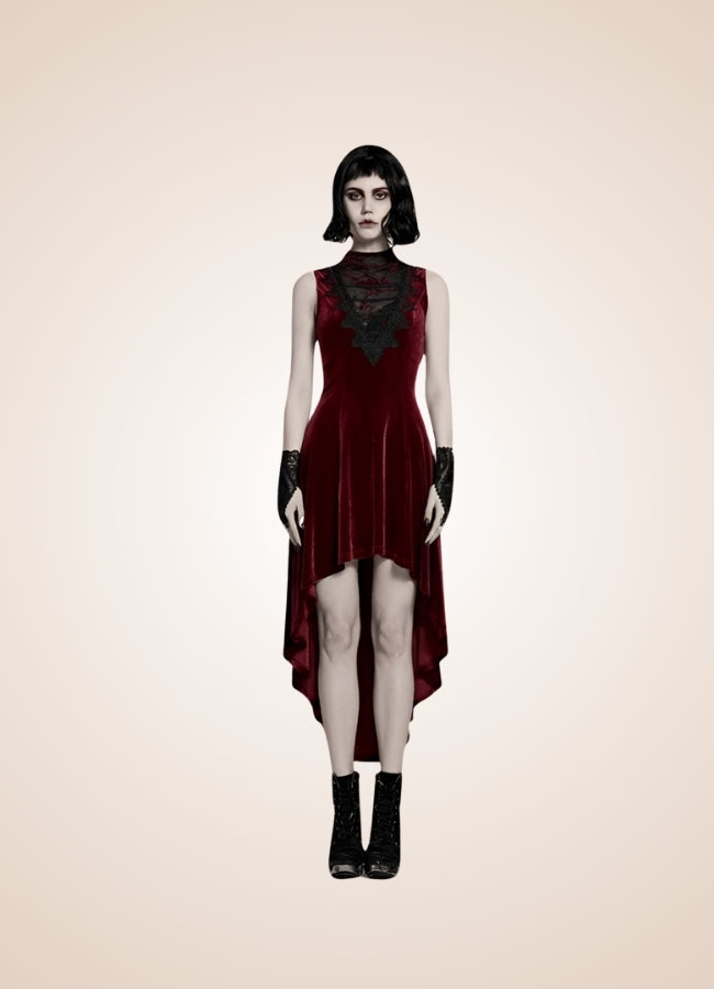 Women's Gothic Sleeveless Dress Red / XL-2XL womens-gothic-sleeveless-dress-red