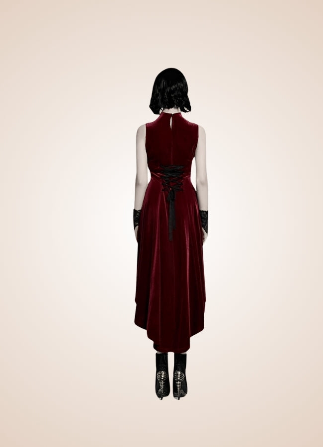 Women's Gothic Sleeveless Dress Red / XL-2XL womens-gothic-sleeveless-dress-red