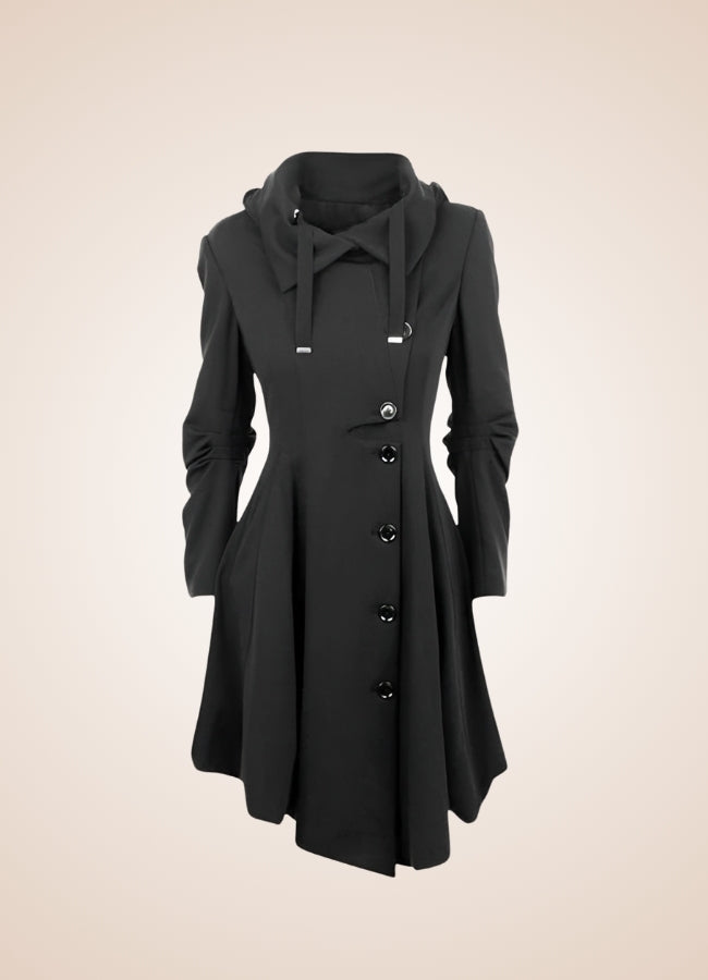 Women's Gothic Trench Coat Black / 3XL womens-gothic-trench-coat-black