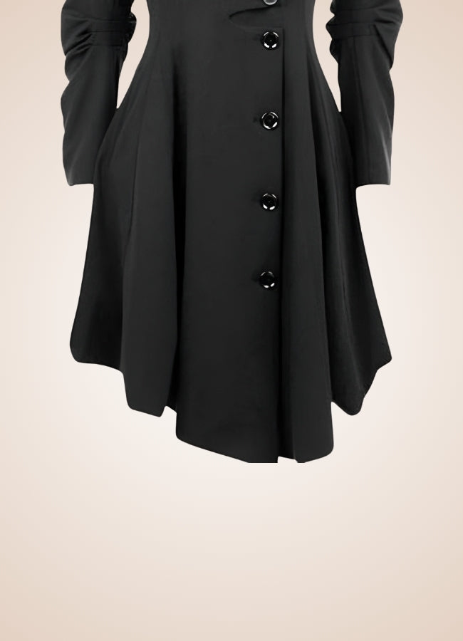 Women's Gothic Trench Coat Black / 3XL womens-gothic-trench-coat-black