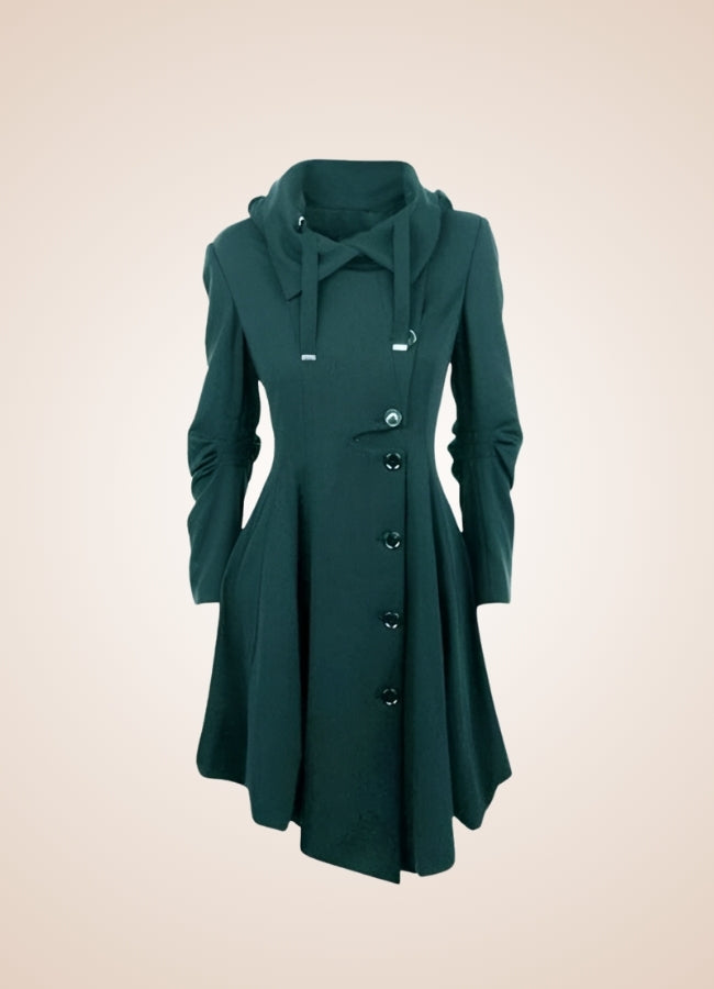 Women's Gothic Trench Coat Green / 3XL womens-gothic-trench-coat-green