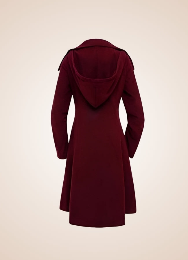 Women's Gothic Trench Coat Wine Red / 3XL womens-gothic-trench-coat-wine-red