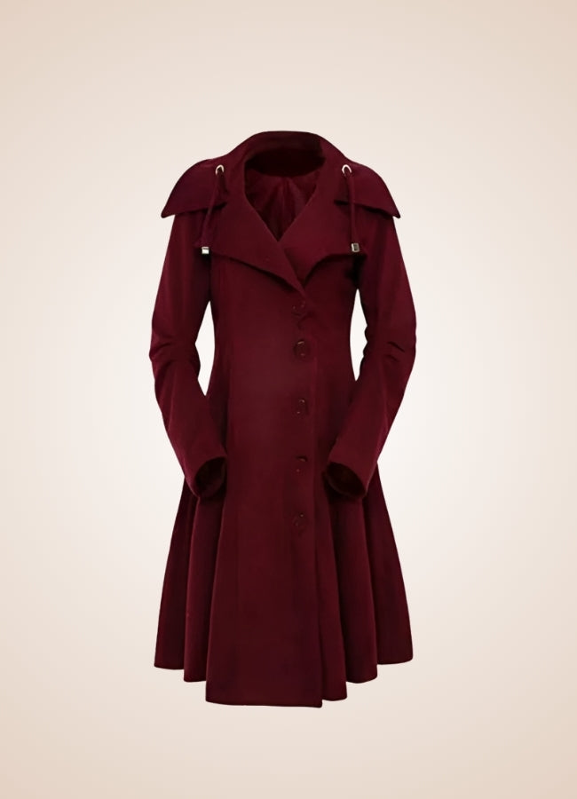 Women's Gothic Trench Coat Wine Red / 3XL womens-gothic-trench-coat-wine-red