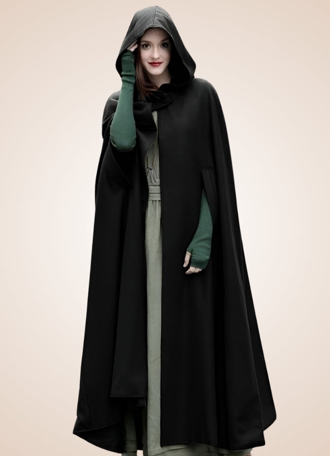 Women's Gothic Victorian Hooded Cape Black / L womens-gothic-victorian-hooded-cape-black