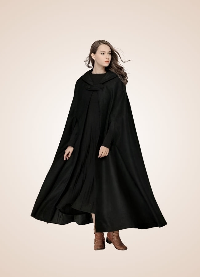 Women's Gothic Victorian Hooded Cape Black / L womens-gothic-victorian-hooded-cape-black