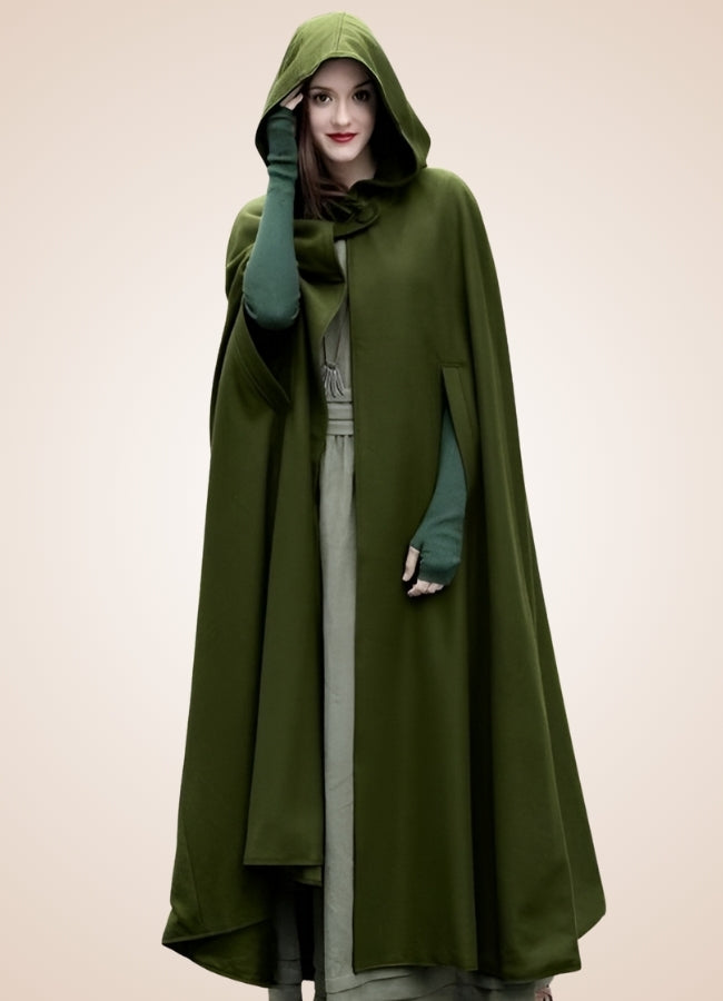 Women's Gothic Victorian Hooded Cape Green / L womens-gothic-victorian-hooded-cape-green