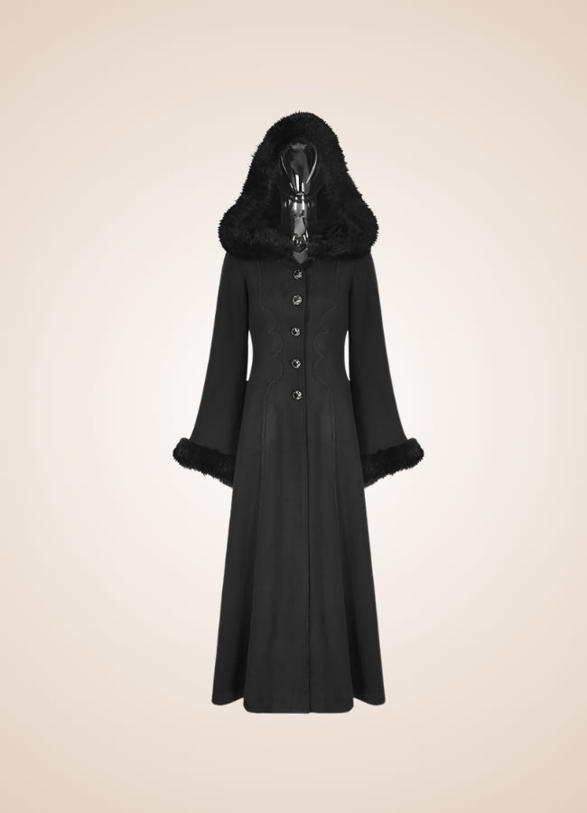 Women's Gothic Winter Hooded Coat Black / XL womens-gothic-winter-hooded-coat-black